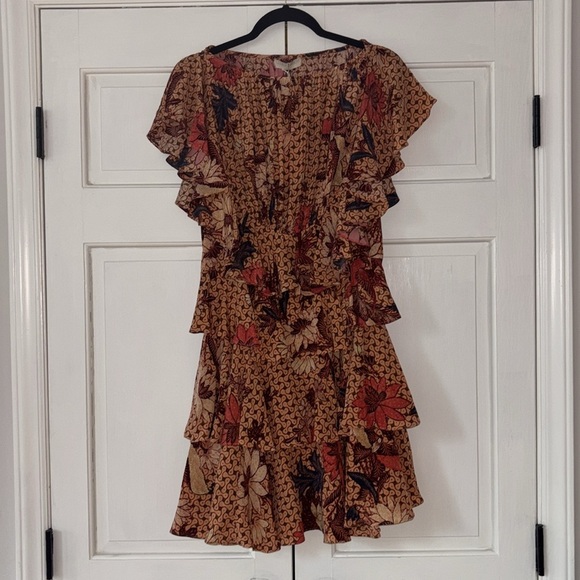 Ulla Johnson Ayla Mini Dress SILK Flutter Floral Tropical Ruffle NEW NWT Size 8 - Picture 4 of 17